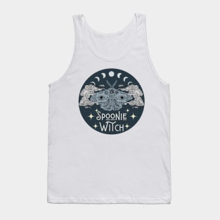 Spoonie Witch Moth Moon Stars Blue Tank Top